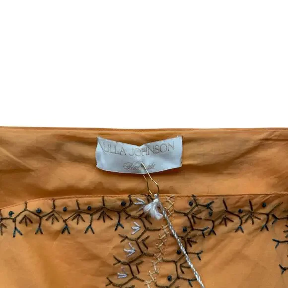 NWT Ulla Johnson Pilar Top in Papaya Size 2 Embroidered Peplum Top - Picture 7 of 12